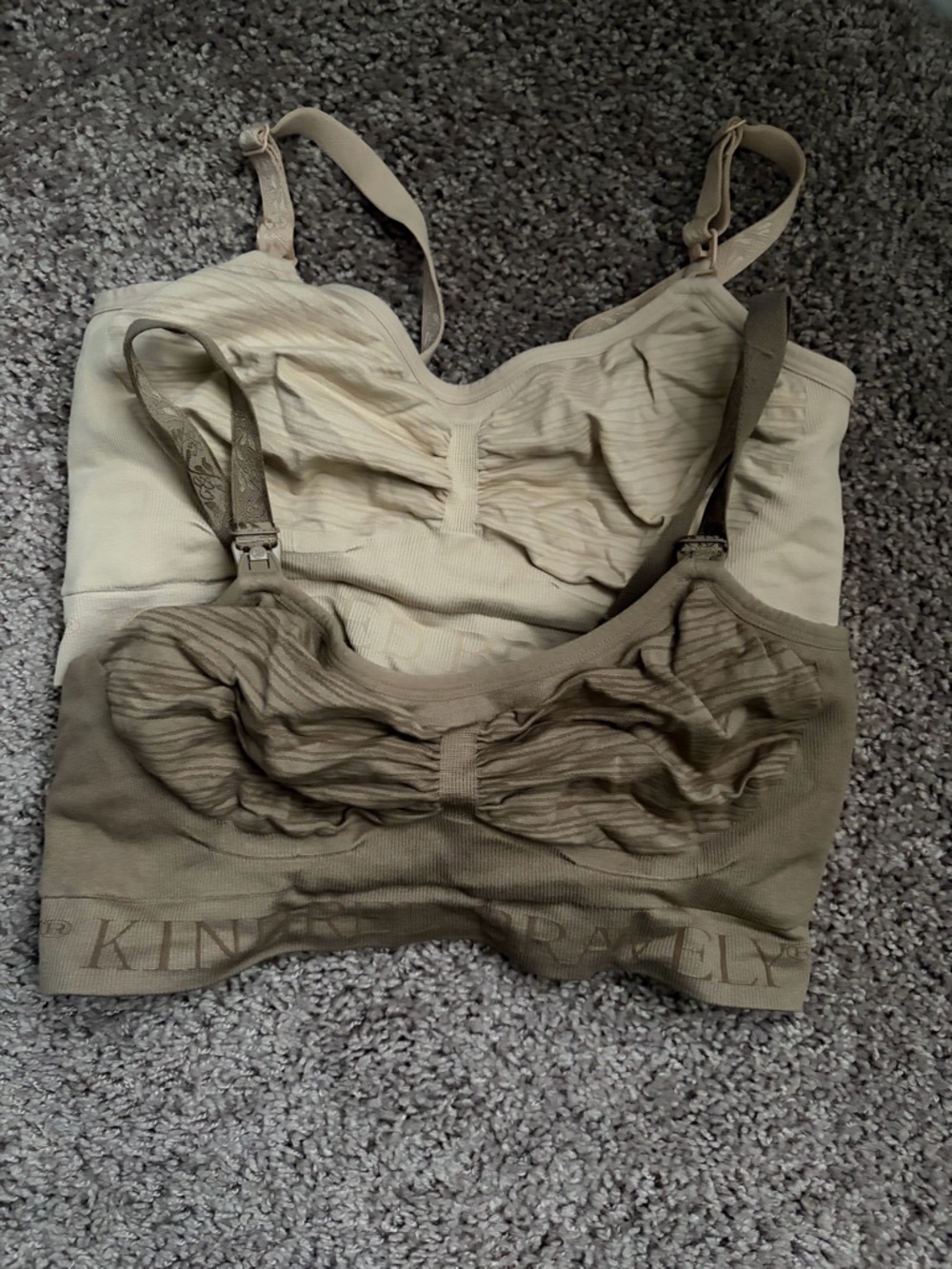 Kindred Bravely Nursing Sleep Bras in Cream and Olive